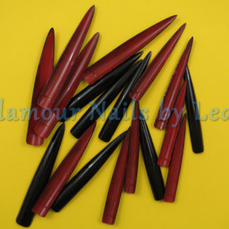 Dual Glam nails in Black or Nude with Red Duality