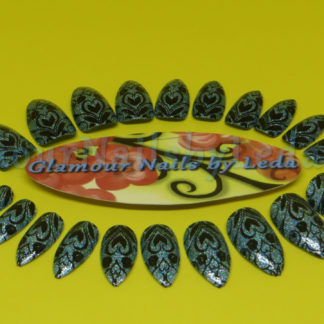 Sweet Aquamarine Swirl Nails (OOAK)